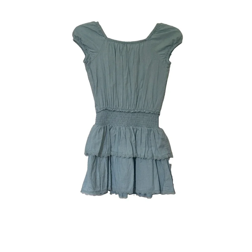 The Children's Place Light Blue Tiered Dress Girls with Smocked Ruffle 10/12